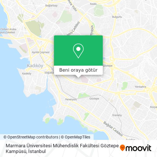 Marmara Üniversitesi Mühendislik Fakültesi Göztepe Kampüsü harita