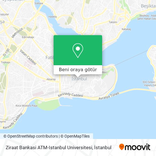 Ziraat Bankasi ATM-Istanbul Universitesi harita