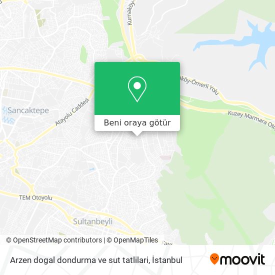 Arzen dogal dondurma ve sut tatlilari harita