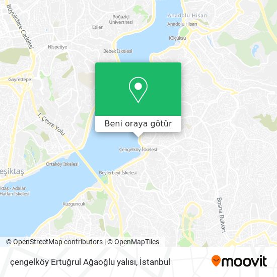 çengelköy Ertuğrul Ağaoğlu yalısı harita