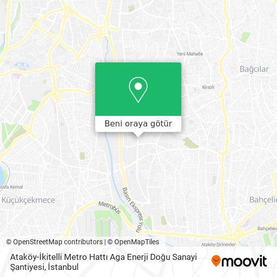 Ataköy-İkitelli Metro Hattı Aga Enerji Doğu Sanayi Şantiyesi harita