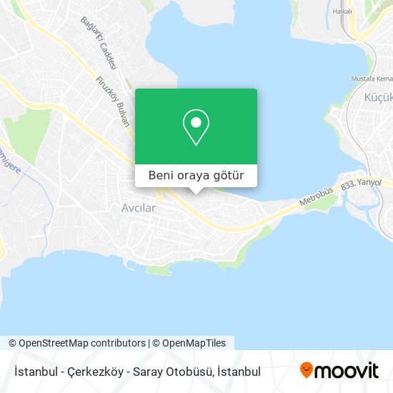 İstanbul - Çerkezköy - Saray Otobüsü harita