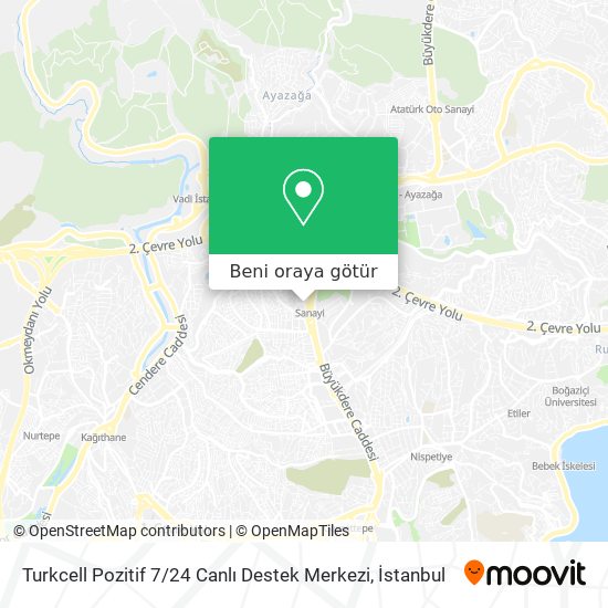 Turkcell Pozitif 7 / 24 Canlı Destek Merkezi harita