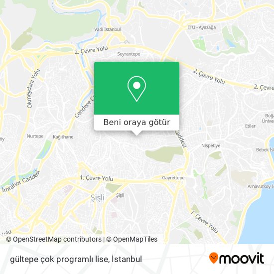 gültepe çok programlı  lise harita