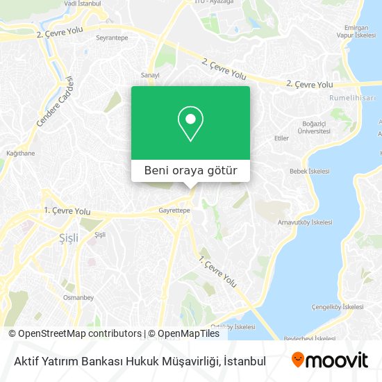 Aktif Yatırım Bankası Hukuk Müşavirliği harita