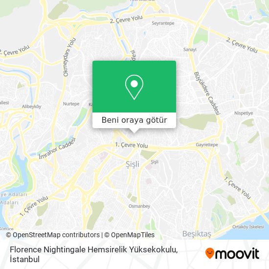 Florence Nightingale Hemsirelik Yüksekokulu harita