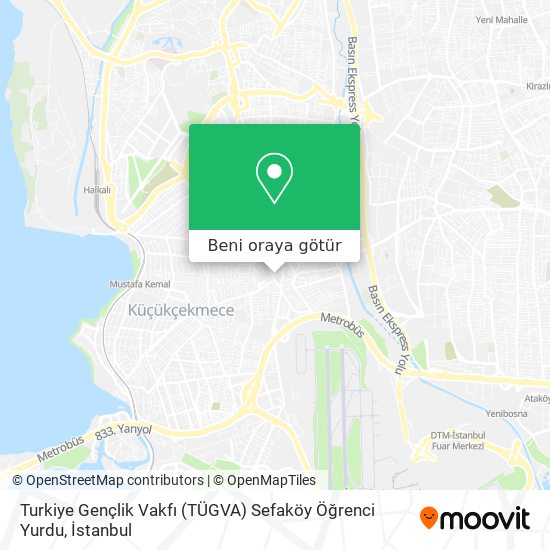 Turkiye Gençlik Vakfı (TÜGVA) Sefaköy Öğrenci Yurdu harita