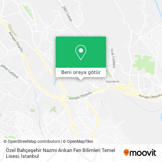 Özel Bahçeşehir Nazmi Arıkan Fen Bilimleri Temel Lisesi harita