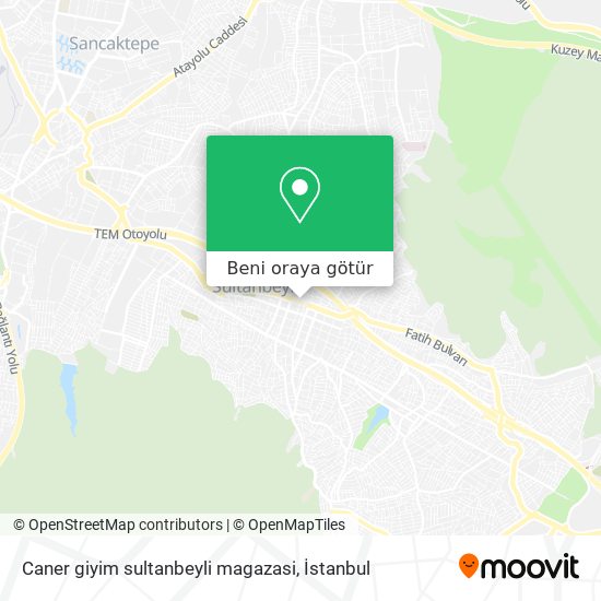 Caner giyim sultanbeyli magazasi harita