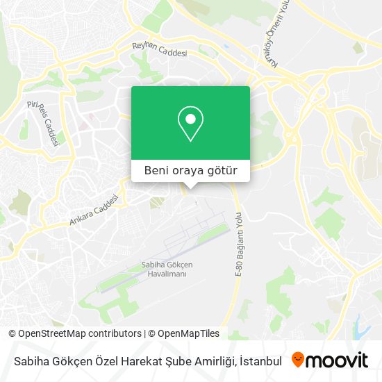 Sabiha Gökçen Özel Harekat Şube Amirliği harita