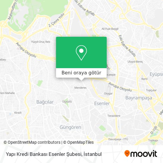 Yapı Kredi Bankası Esenler Şubesi harita
