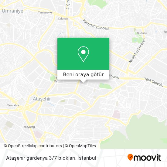Ataşehir gardenya 3/7 blokları harita