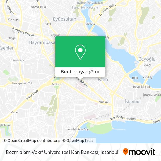 Bezmialem Vakıf Üniversitesi Kan Bankası harita