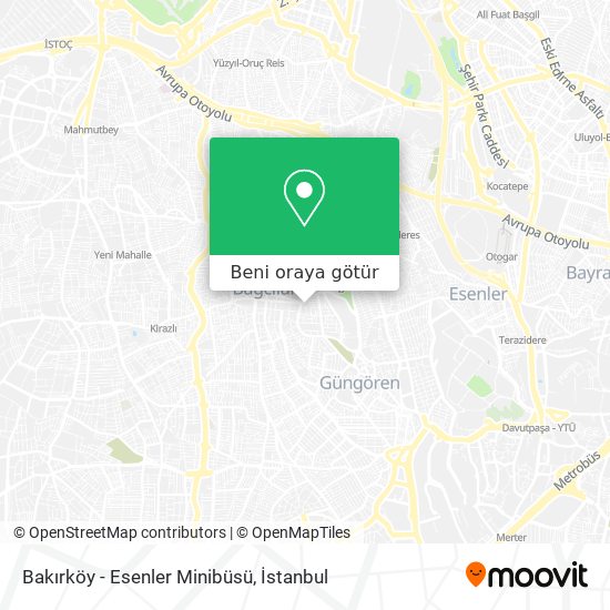 Bakırköy - Esenler Minibüsü harita