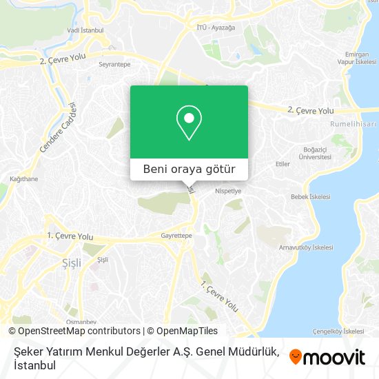 Şeker Yatırım Menkul Değerler A.Ş. Genel Müdürlük harita