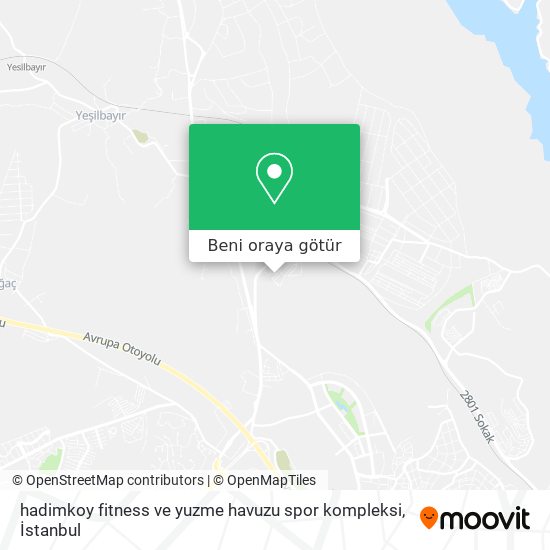 hadimkoy fitness ve yuzme havuzu spor kompleksi harita