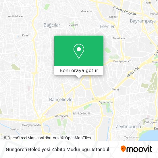 Güngören Belediyesi Zabıta Müdürlüğü harita