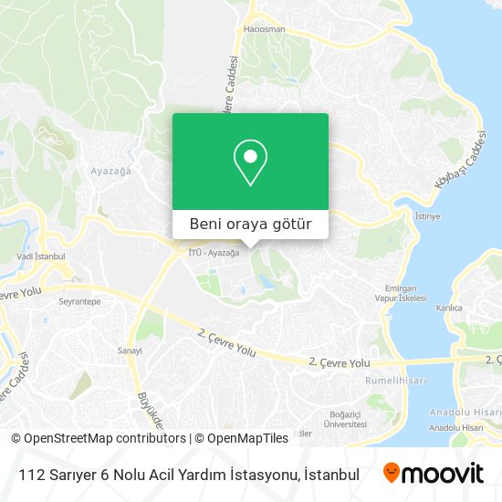 112 Sarıyer 6 Nolu Acil Yardım İstasyonu harita