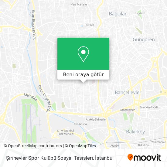 Şirinevler Spor Kulübü Sosyal Tesisleri harita