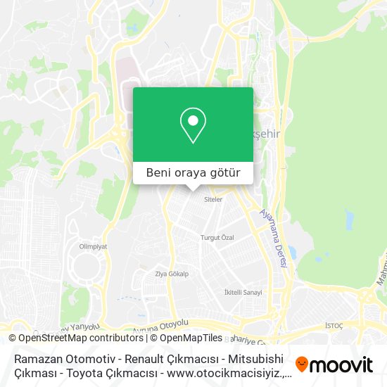 Ramazan Otomotiv - Renault Çıkmacısı - Mitsubishi Çıkması - Toyota Çıkmacısı - www.otocikmacisiyiz. harita