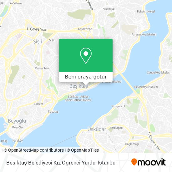 Beşiktaş Belediyesi Kız Öğrenci Yurdu harita