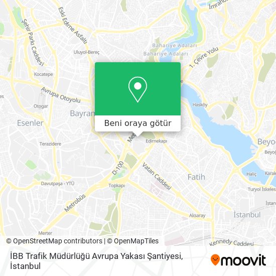 İBB Trafik Müdürlüğü Avrupa Yakası Şantiyesi harita