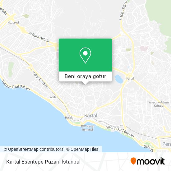 Kartal Esentepe Pazarı harita