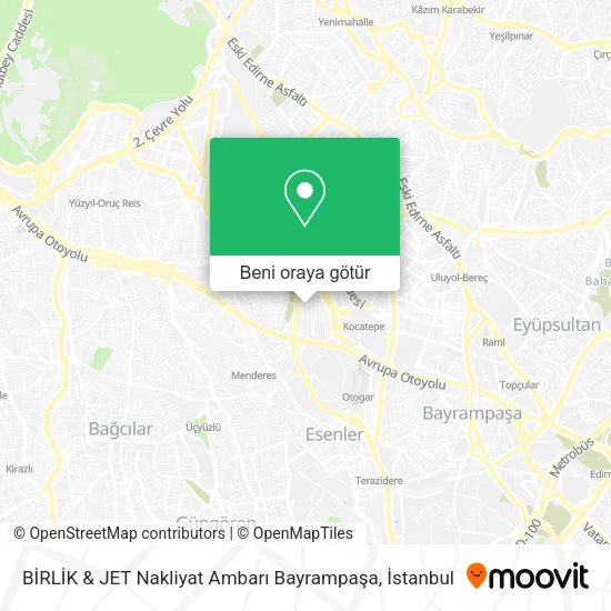 BİRLİK & JET Nakliyat Ambarı Bayrampaşa harita