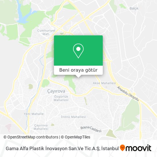 Gama Alfa Plastik İnovasyon San.Ve Tic.A.Ş harita