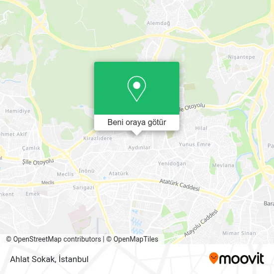 Ahlat Sokak, Çekmekoy nerede, minibüs / dolmuş, otobüs veya metro ile ...