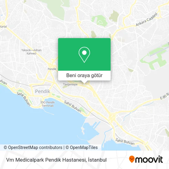 Vm Medicalpark Pendik Hastanesi harita