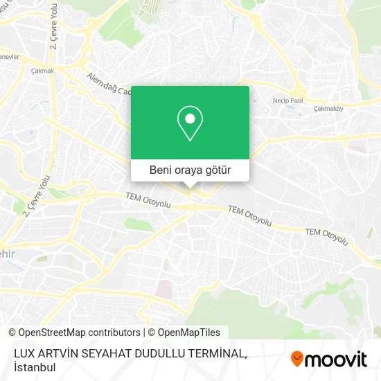 LUX ARTVİN SEYAHAT DUDULLU TERMİNAL harita