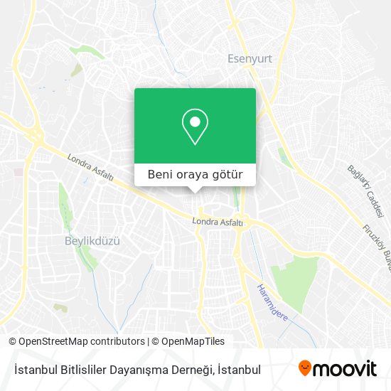 İstanbul Bitlisliler Dayanışma Derneği harita