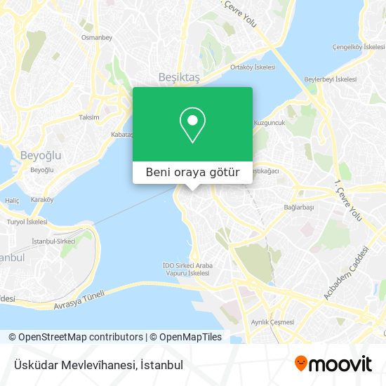 Üsküdar Mevlevîhanesi harita