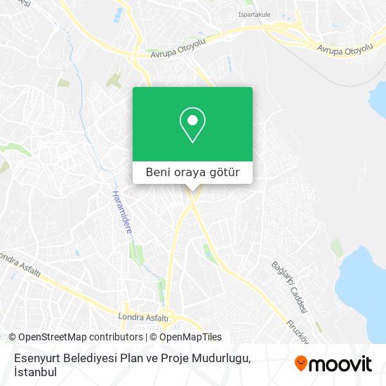 Esenyurt Belediyesi Plan ve Proje Mudurlugu harita