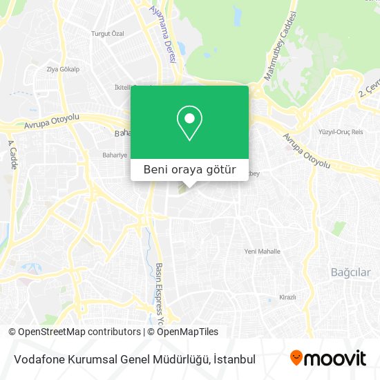 Vodafone Kurumsal Genel Müdürlüğü harita