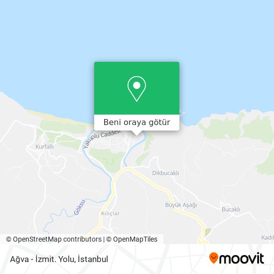 Ağva - İzmit. Yolu harita