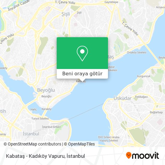 Kabataş - Kadıköy Vapuru harita