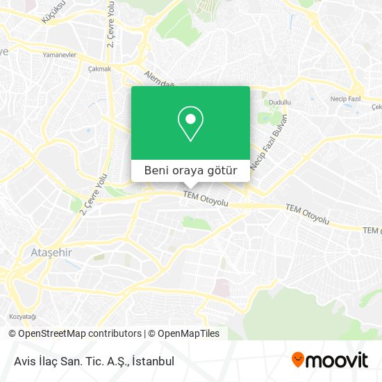 Avis İlaç San. Tic. A.Ş. harita
