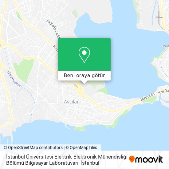 İstanbul Üniversitesi Elektrik-Elektronik Mühendisliği Bölümü Bilgisayar Laboratuvarı harita