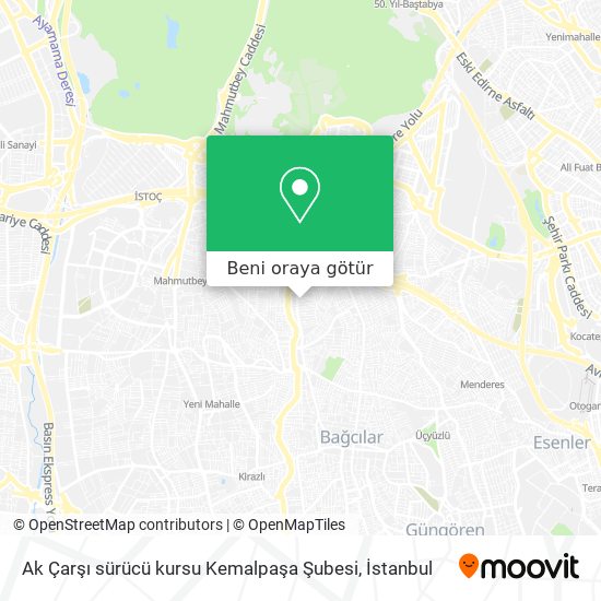 Ak Çarşı sürücü kursu Kemalpaşa Şubesi harita