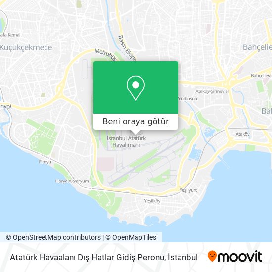 Atatürk Havaalanı Dış Hatlar Gidiş Peronu harita