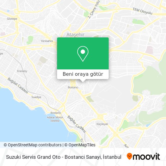 Suzuki Servis Grand Oto - Bostanci Sanayi harita