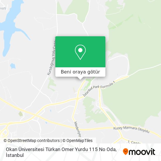 Okan Üniversitesi Türkan Omer Yurdu 115 No Oda harita