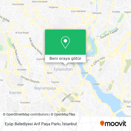 Eyüp Belediyesi Arif Paşa Parkı harita