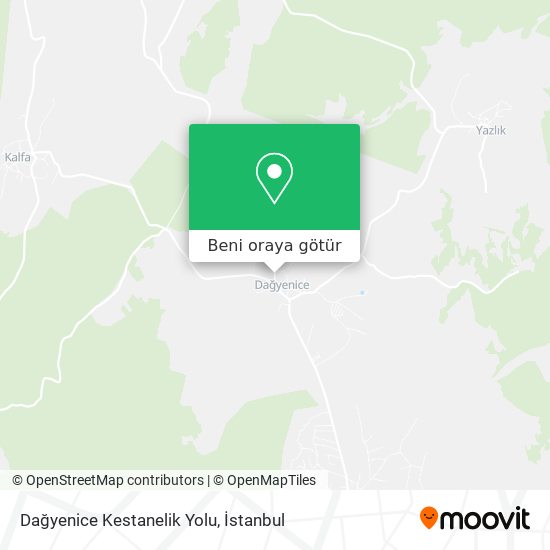 Dağyenice Kestanelik Yolu harita