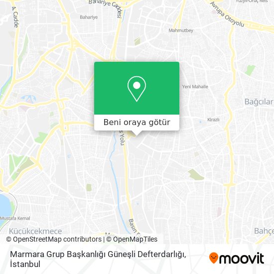 Marmara Grup Başkanlığı Güneşli Defterdarlığı harita
