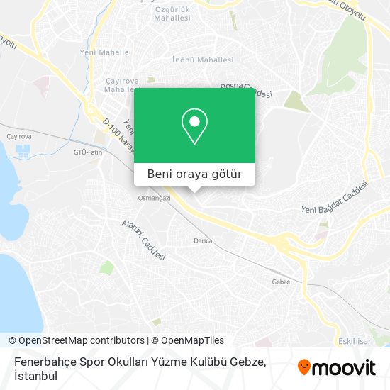 Fenerbahçe Spor Okulları Yüzme Kulübü Gebze harita