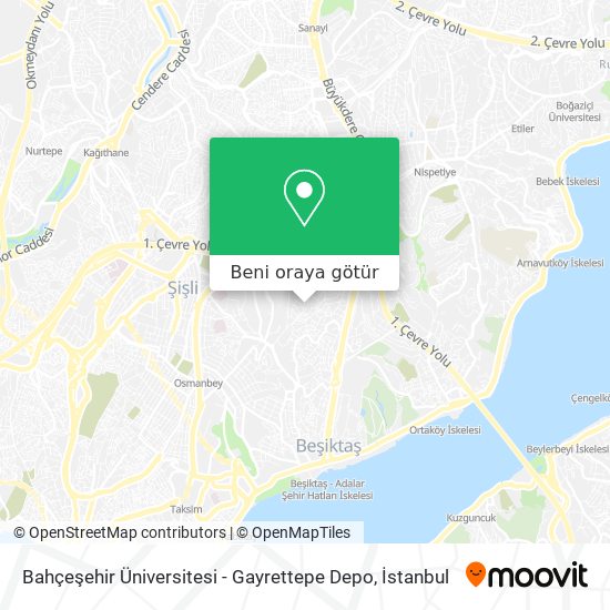 Bahçeşehir Üniversitesi - Gayrettepe Depo harita