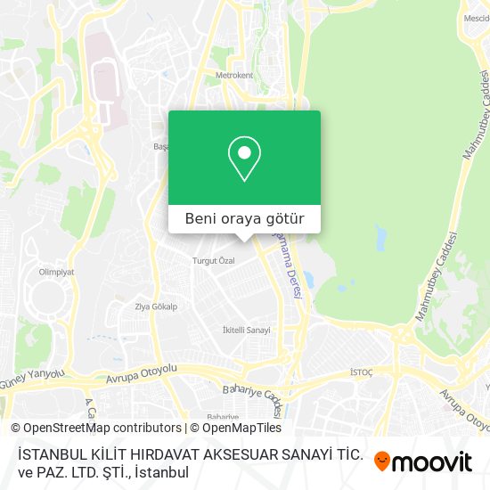 İSTANBUL KİLİT HIRDAVAT AKSESUAR SANAYİ TİC. ve PAZ. LTD. ŞTİ. harita
